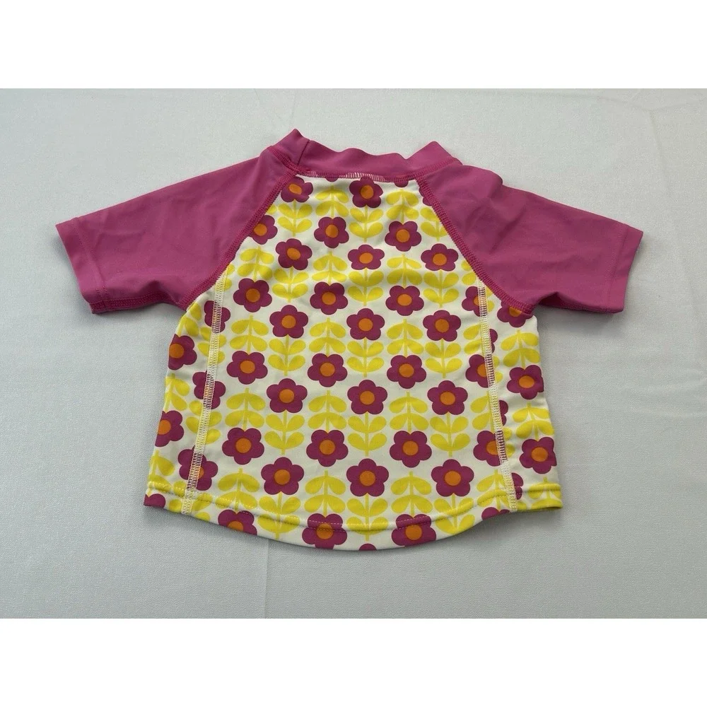 iPlay UPF 50+ Rash Guard Top 12-18 Months Pink Floral Swim Beach Sun Shirt